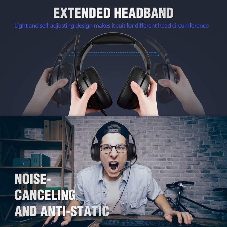 XIBERIA Xbox one Headset PS4 Headset Gaming Headphones 3.5mm Surround Stereo Gaming Headsets with Mic Soft Memory Earmuffs for PC Laptop Video Game with Flexible Microphone Volume Control Audio