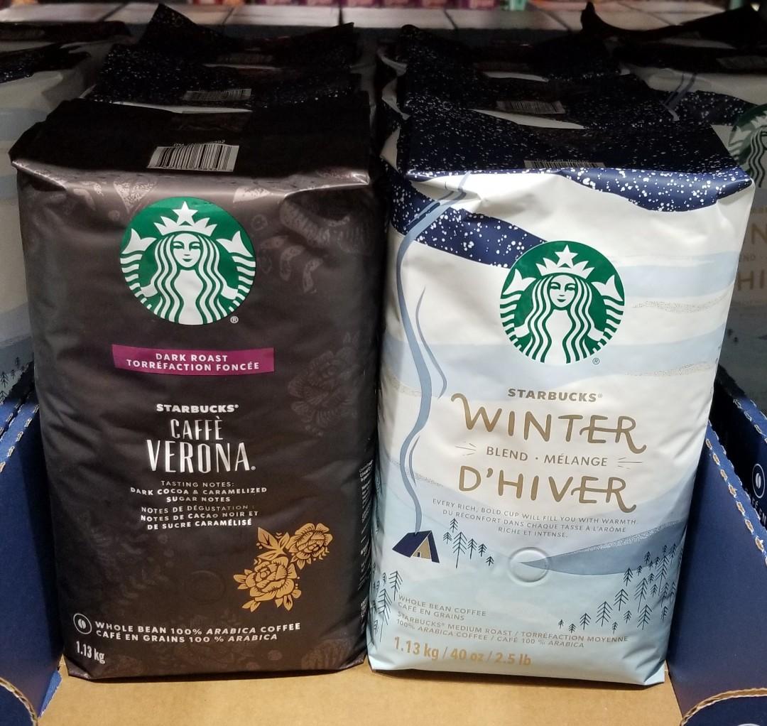 Starbucks Winter Blend Melange D'hiver Medium Roast Whole Bean Coffee 2.5  Lbs