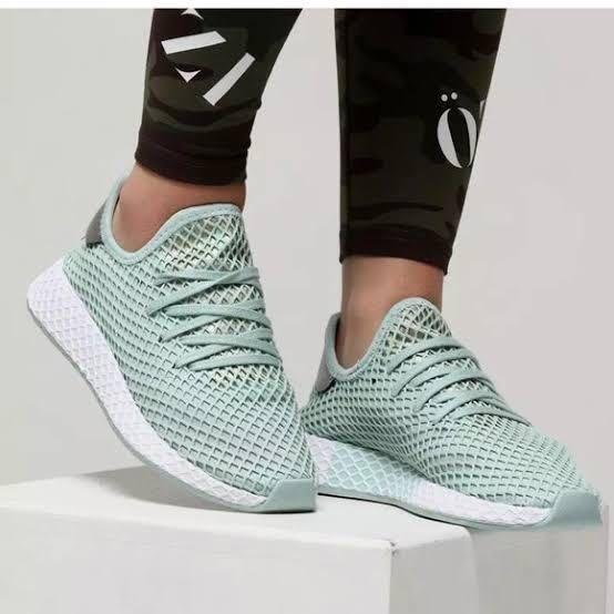 adidas Deerupt Ash Green Gold Women s Fashion Footwear Sneakers
