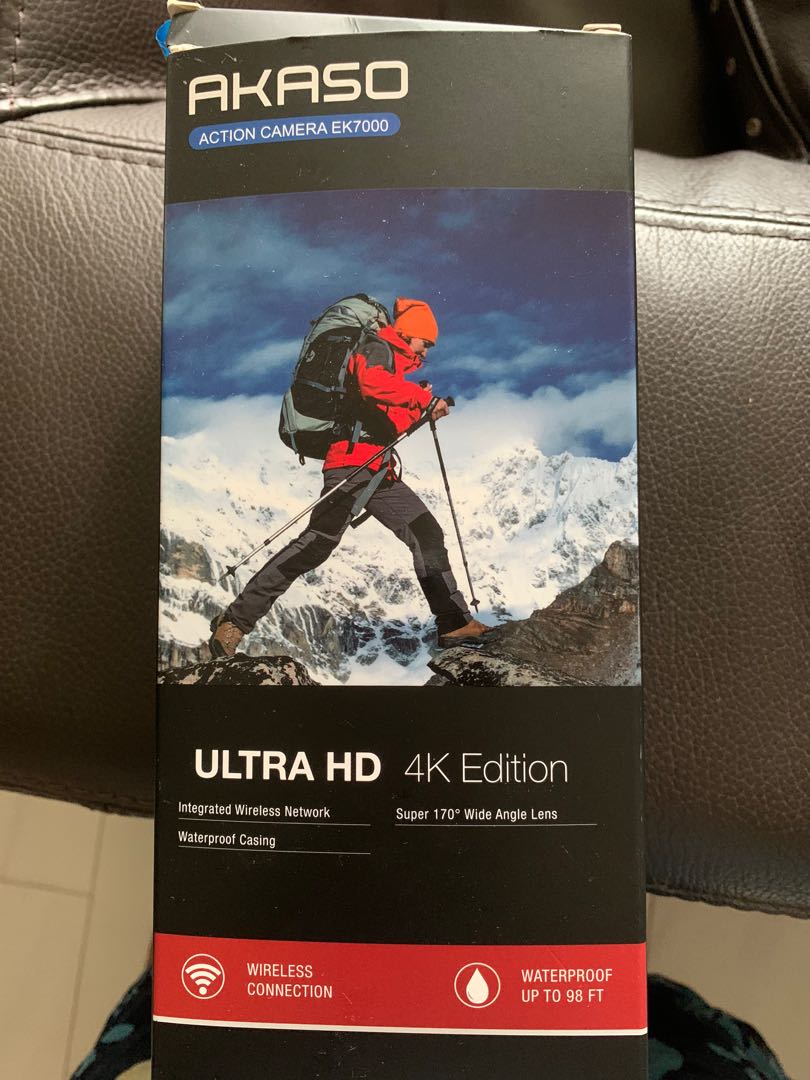 Akaso action camera ek7000 ultra hd 4k edition, Photography, Cameras on Carousell