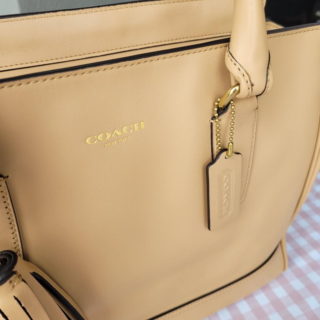 Authentic Coach Legacy Candace Carryall Leather Tote Bag Beige Women s Fashion Bags Wallets Tote Bags on Carousell