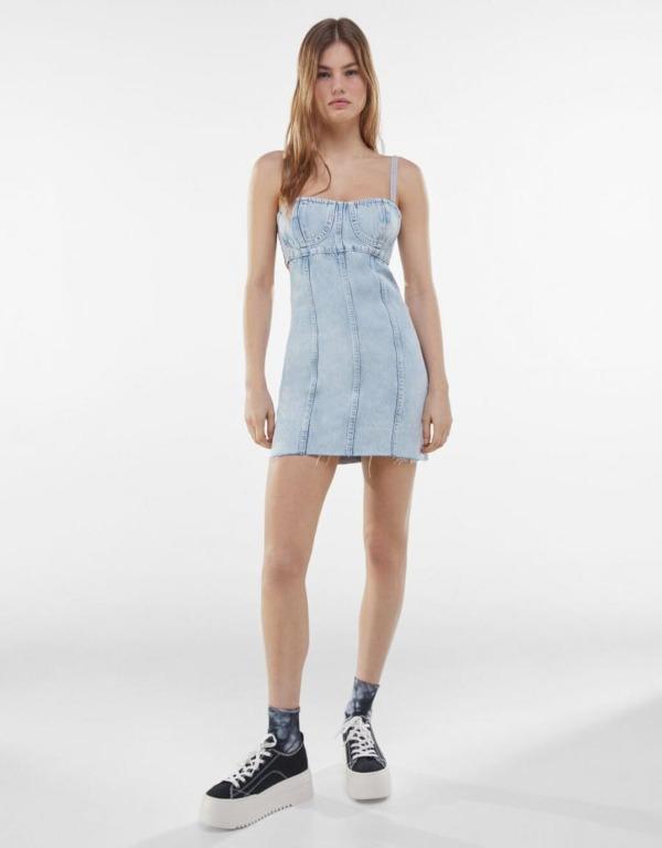 Bershka top denim dress