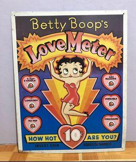 Betty Boop’s Love Meter  Metal Tin Sign  16”x12.5”