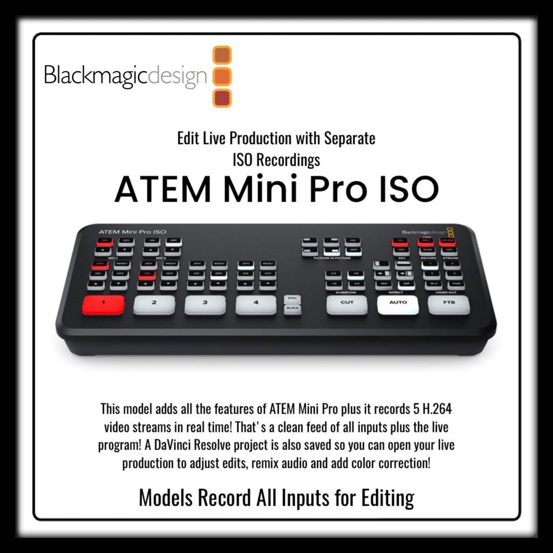 Blackmagic Design ATEM Mini Pro ISO Live Stream Switcher BMD