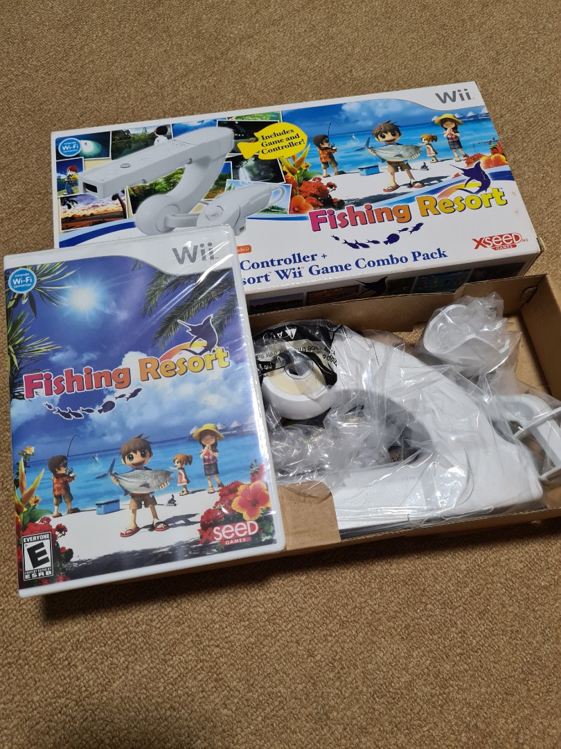 Bnib wii fishing resort game w rod controller, Video Gaming, Video