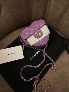 Brand new Chanel heart small bag purple light ghw