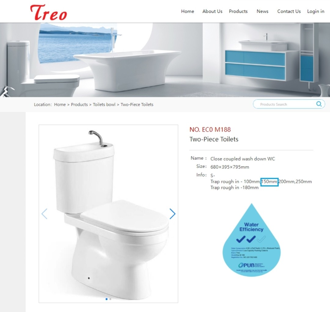 Brand New Treo M188 WC toilet bowl, Furniture & Home Living, Bathroom
