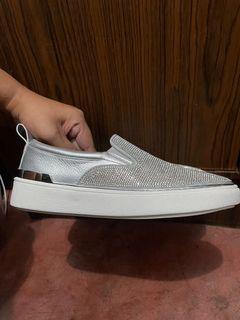 Call it Spring shoes/slides rhinestones sparkling silver women