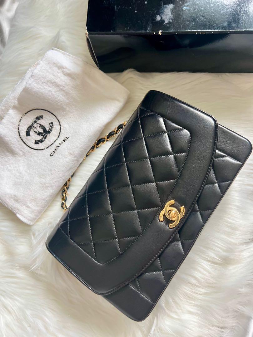 Chanel Black Medium Diana Bag with 24K Gold Hardware, Women's
