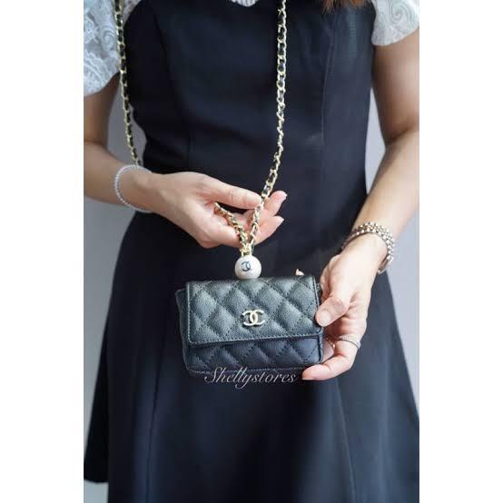 Chanel flap coin purse with chain, Luxury, Bags & Wallets on Carousell