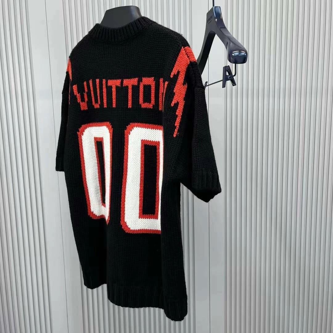Louis Vuitton Chunky Intarsia Football T shirt Black en 2023