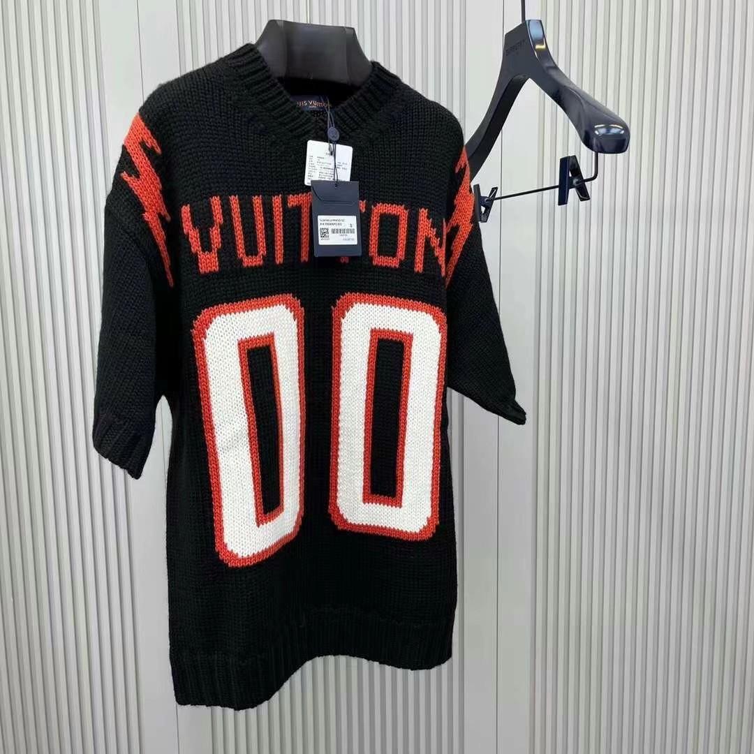 Louis Vuitton Chunky Intarsia Football T-shirt Black Men's - SS22 - US