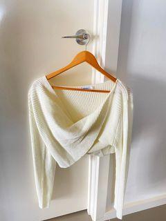 Chunky white cross knit