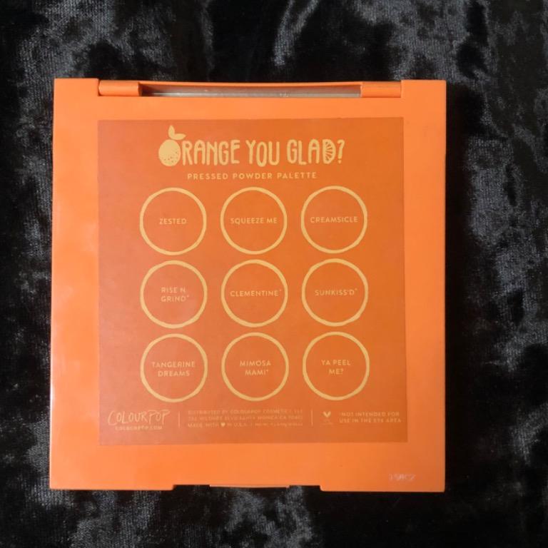 Colourpop Orange You Glad? Palette (Category: Makeup) located in San Mateo. Submitted by binchichi (Listing ID 1157233819, Image 3). Description: Barely used makeup. Im selling it since I dont go out much often. The box is okay but its messy because of my other makeup..
