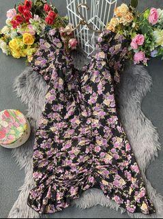 Dress mini // Dress korea / dress kerut / Dress bodycob // puff sleeve / dress vintage / dress sifon