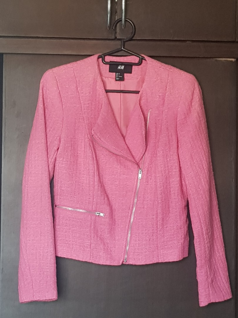 H&M Hot Pink Tweed Jacket, Women's Fashion, Coats, Jackets and