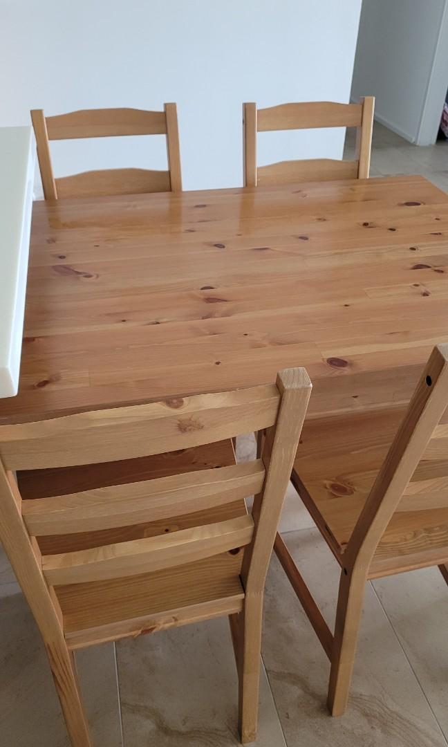 Ikea Jokkmokk Dining table and 4 chairs, Furniture & Home Living, Furniture, Tables & Sets on
