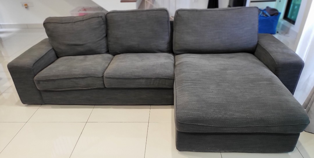 IKEA KIVIK 3 SEATER SOFA WITH CHAISE LOUNGE, Furniture & Home Living