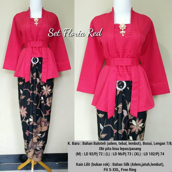 Kimono Modern Kebaya in RED, Women's Fashion, Muslimah Fashion, Baju ...