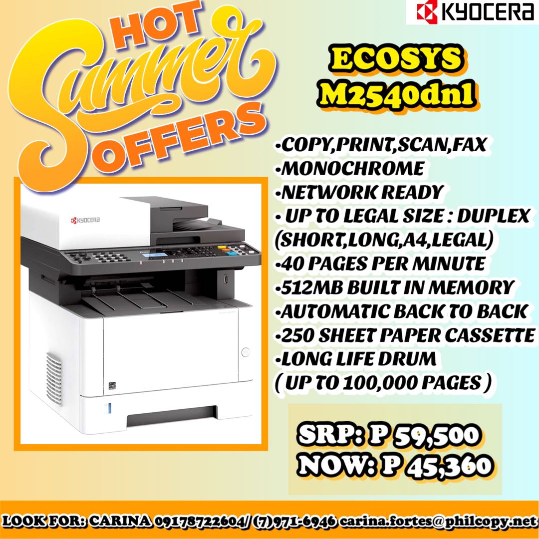 KYOCERA ECOSYS M2540dnl JAPAN MADE LASER JET PRINTER, Computers & Tech