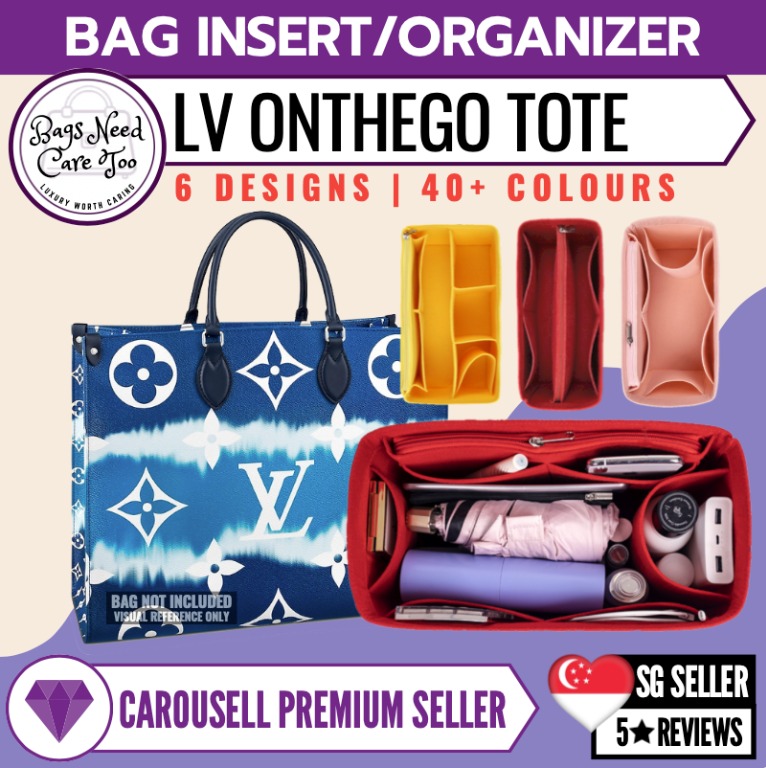 𝐁𝐍𝐂𝐓👜]🧡 LV Onthego Bag Organizer, Felt Bag In Bag Customized  Organiser