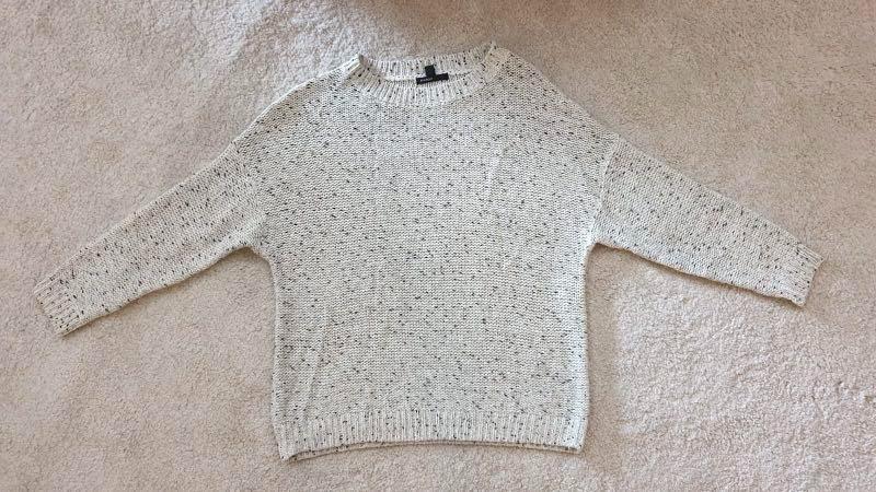 MNG MANGO Casual White Oversized Knit Jumper Sweater Pullover