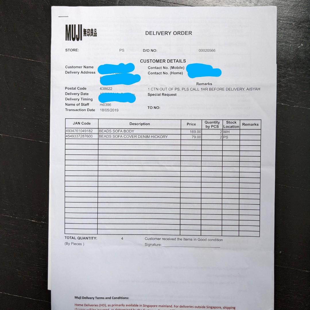 MUJI bean bag/ bean sofa with DENIM Hickory stripe cover, Furniture