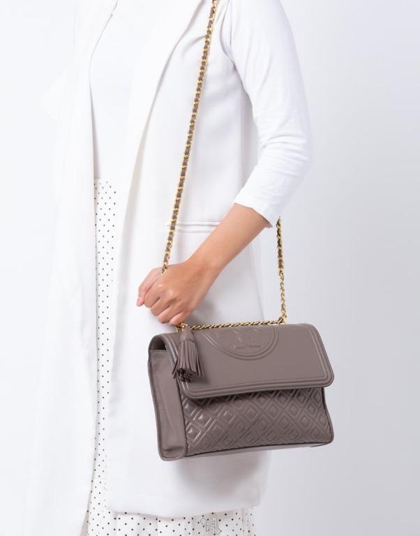 Tory burch fleming taupe best sale