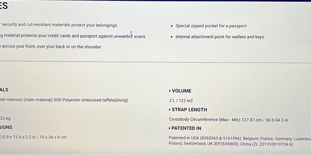 Pacsafe Bum Belt Sling Bag, Luxury, Bags & Wallets on Carousell