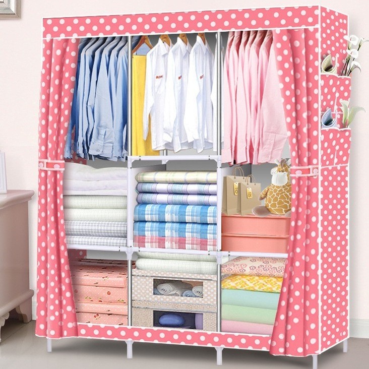 Pink Polka Wardrobe Cabinet, Furniture & Home Living, Furniture ...