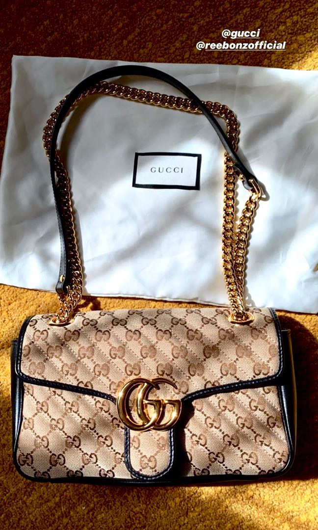 Gucci GG Marmont Small Diagonal Matelasse Bag Original GG Canvas