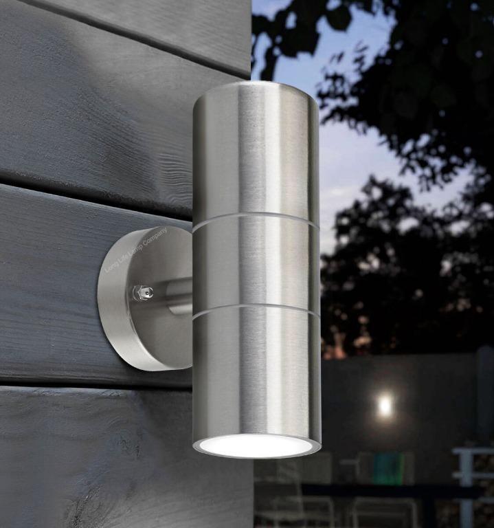 New Stainless Steel Up Down Wall Light GU10 IP44 Double Indoor Outdoor LED Light 