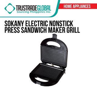 SOKANY Electric Nonstick Press Sandwich Maker Grill / BBQ Grill Press Grid