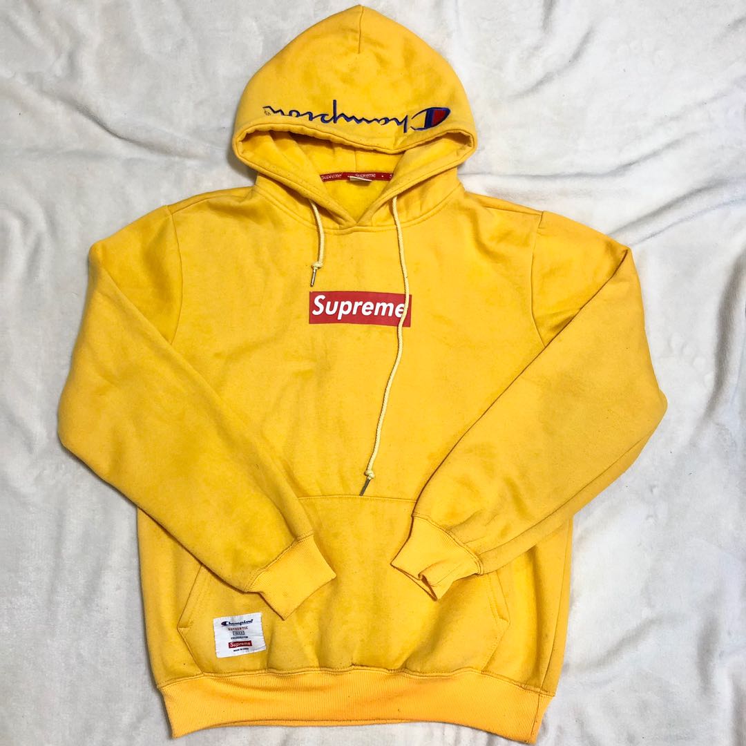 Supreme x 2025 champion hoodie yellow