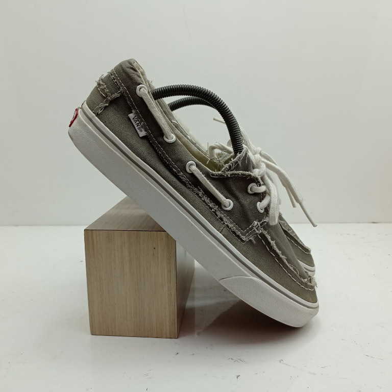 molestarse Por lo tanto fertilizante vans shoes zapato del barco grey, Fesyen Pria, Sepatu , Sneakers di  Carousell