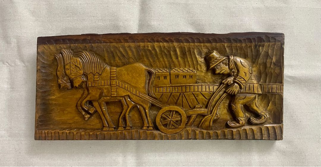 Vintage English wood Carving 47x21x3cms, Furniture & Home Living, Home