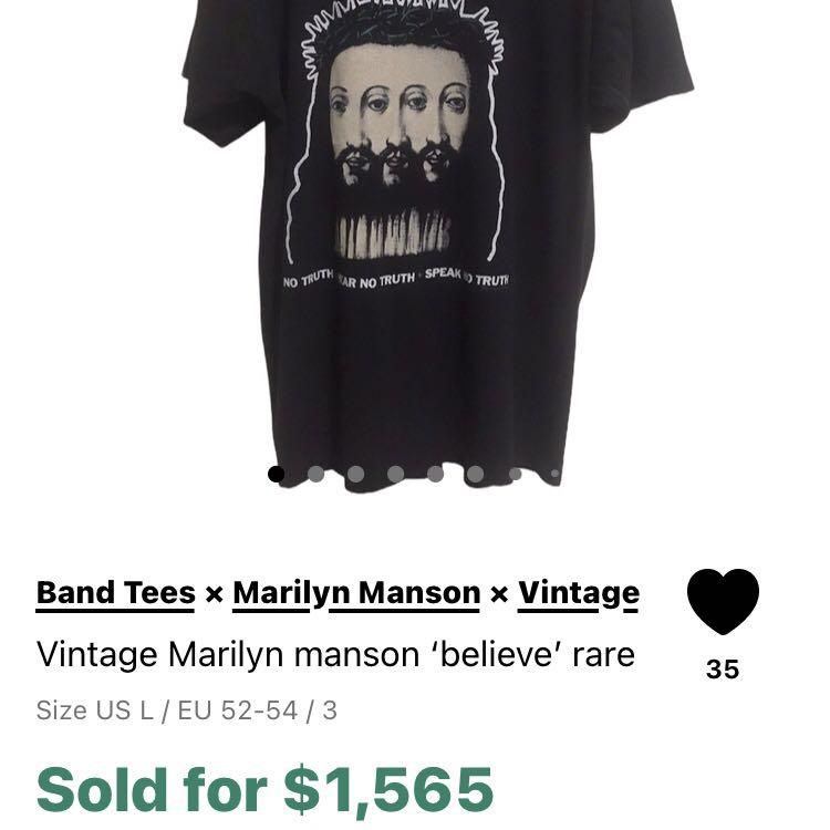marilyn manson believe Tシャツ XL vintage ⑦ - ファッション