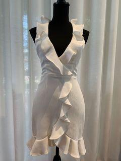 WHITE HALTER DRESS | size 8 au