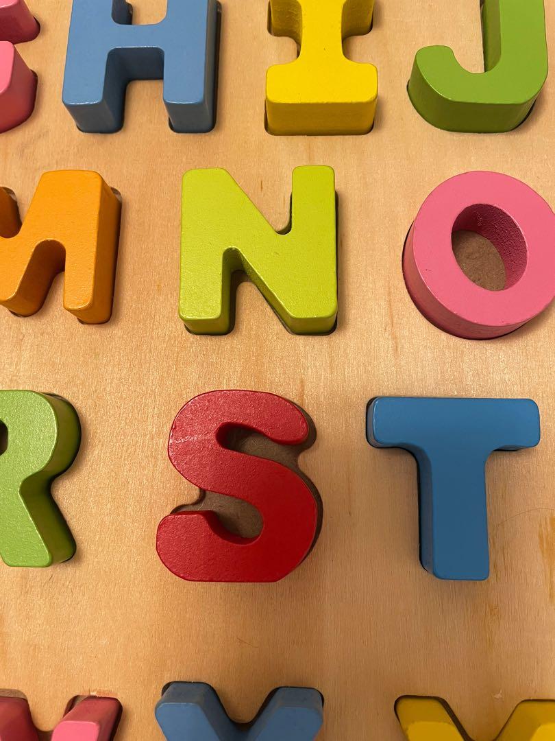 Wooden montessori alphabet puzzle, Hobbies & Toys, Toys & Games on
