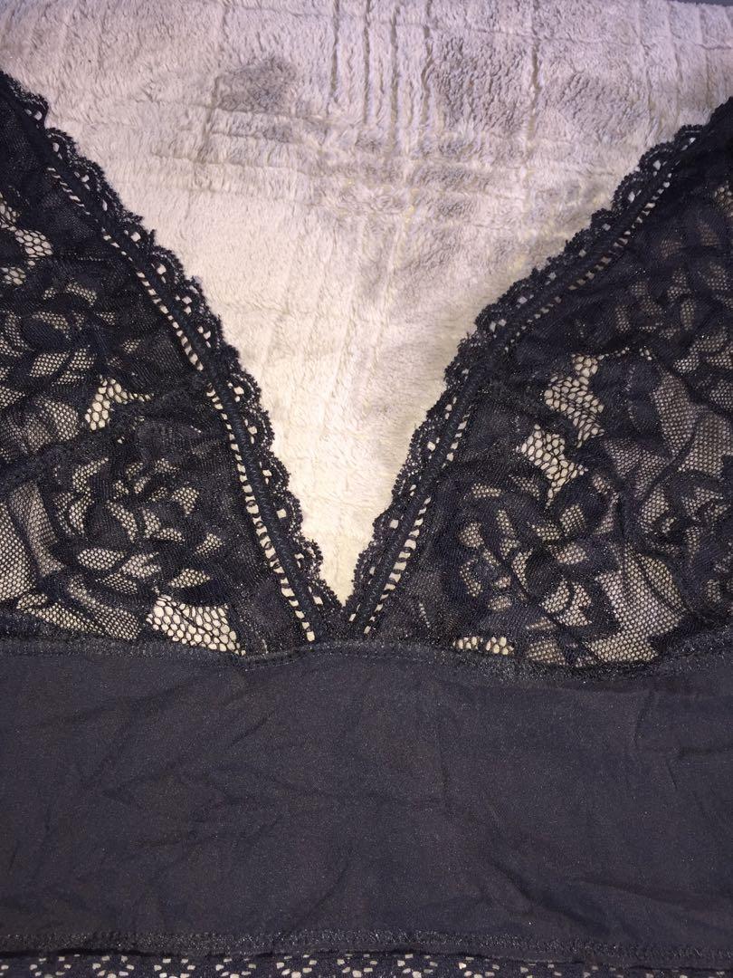 XL RENE LINGERIE SEXY BLACK LACE BRA, Women's Fashion, Undergarments ...