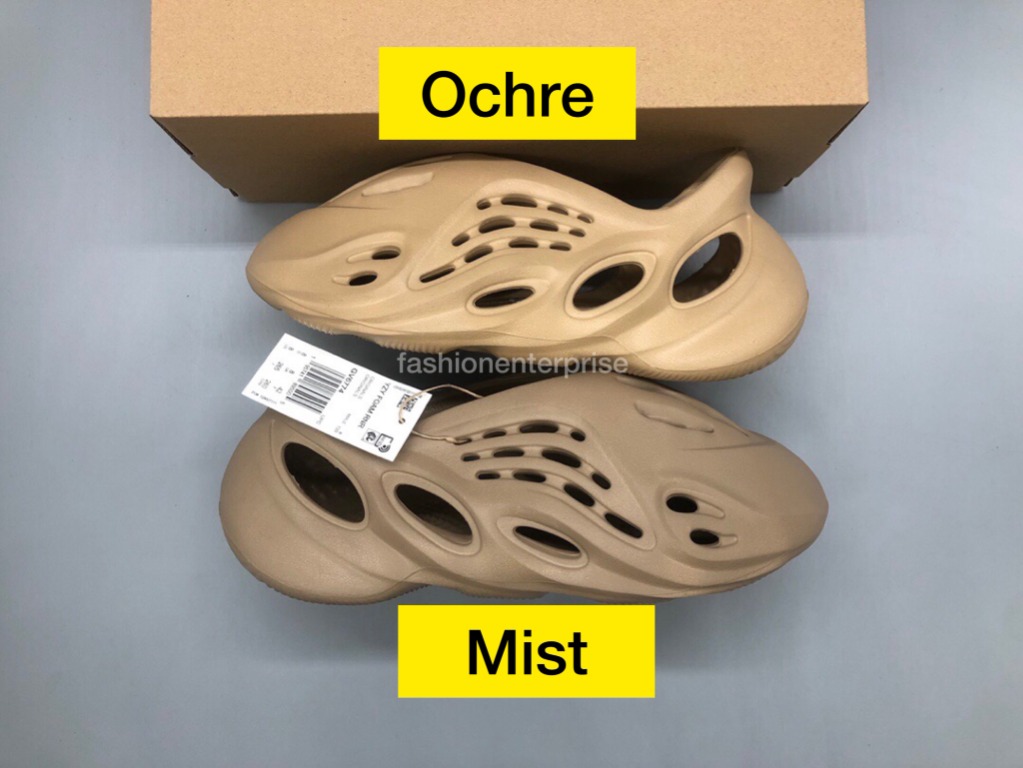 Yeezy foam runner ochre u0026 Yeezy foam runner mist, Men's Fashion, Footwear,  Flipflops and Slides on Carousell
