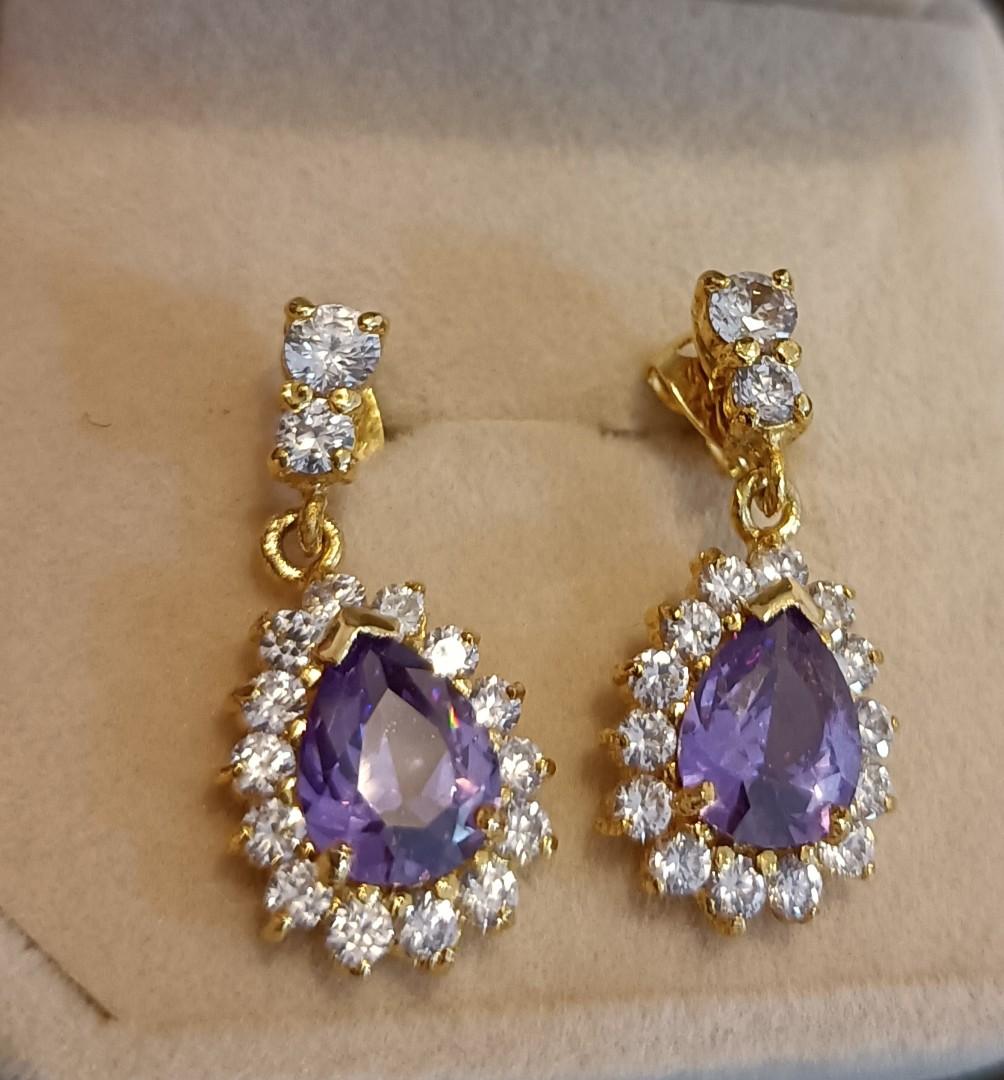 Purple and clearance yellow earrings