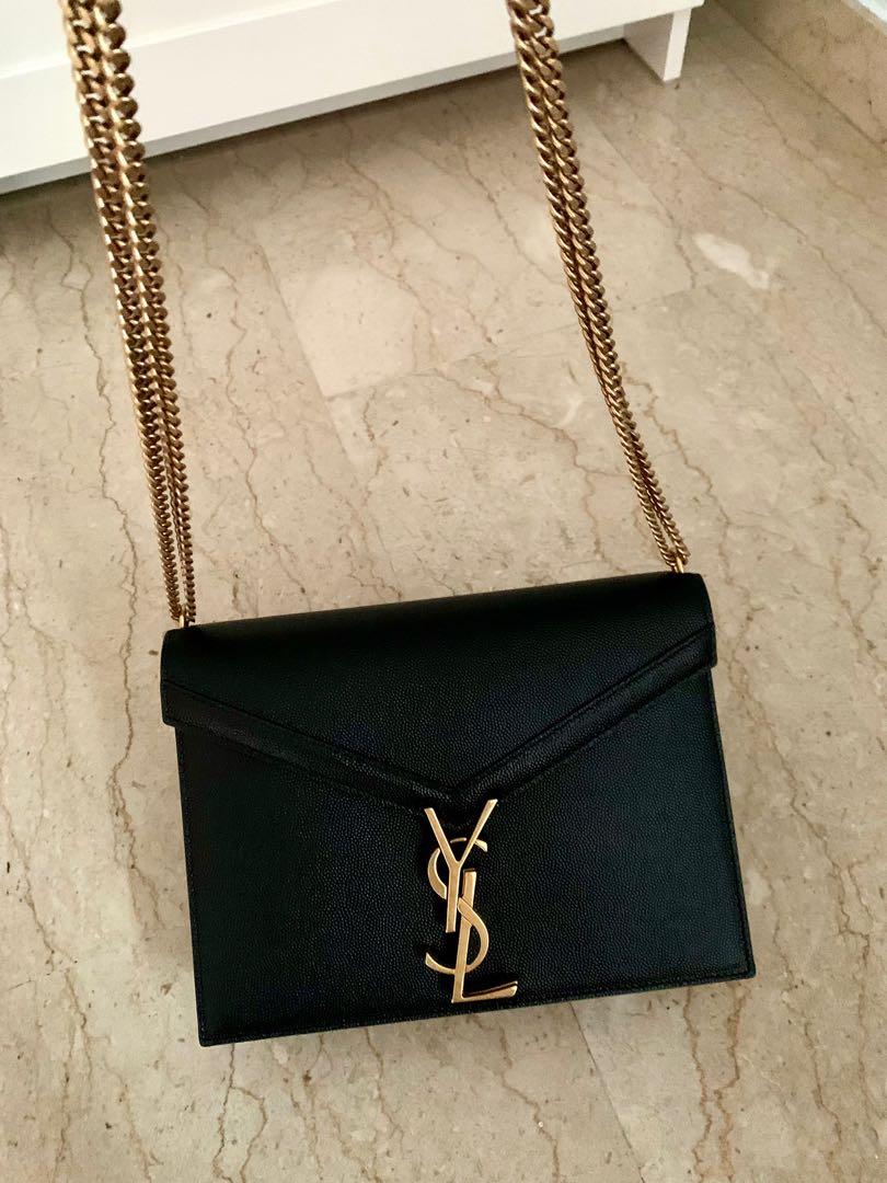 BRAND NEW YSL Cassandra Medium Chain Bag in Grain De Poudre Embossed Leather