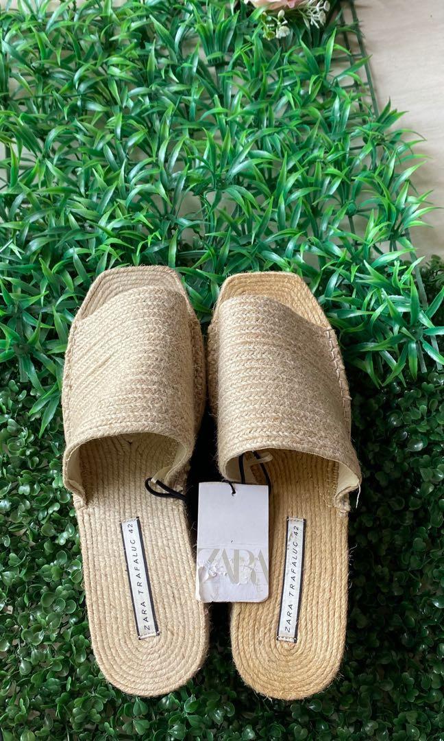 Jute platform cheap sandals zara