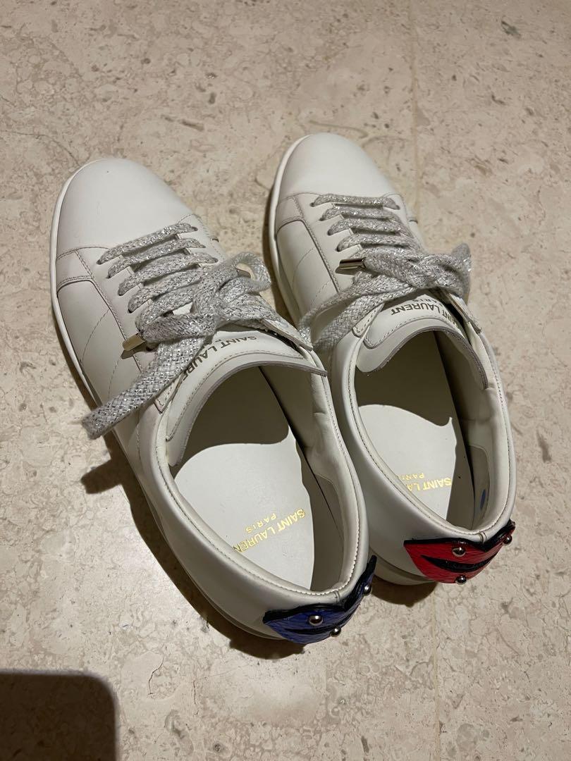 Saint laurent glitter lips sneakers best sale