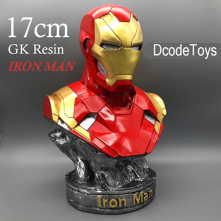 1/4 The Avengers Iron Man MK43 Brozen Paint Resin Bust Model Decoration Statue 