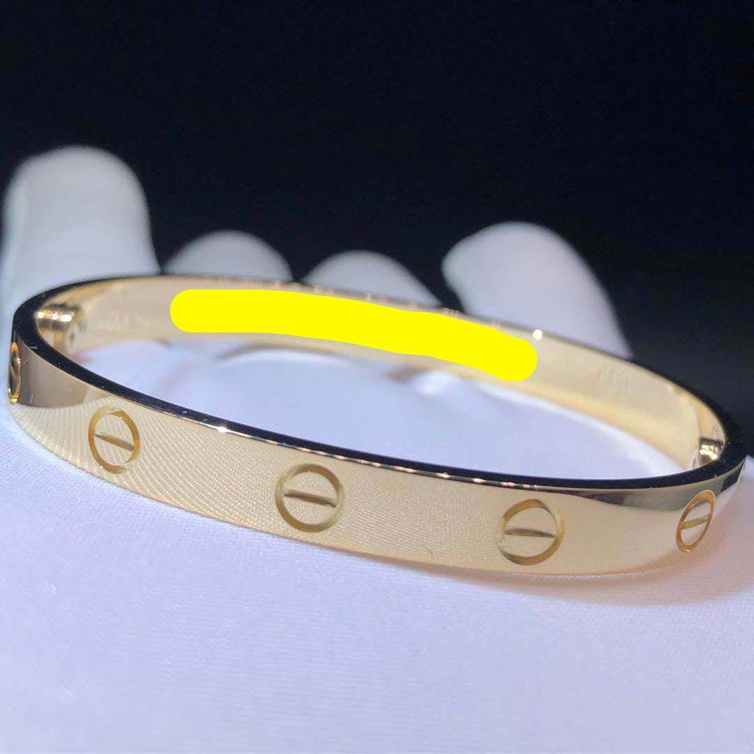 18k rose gold plain cartier love bangle classic thick or thin