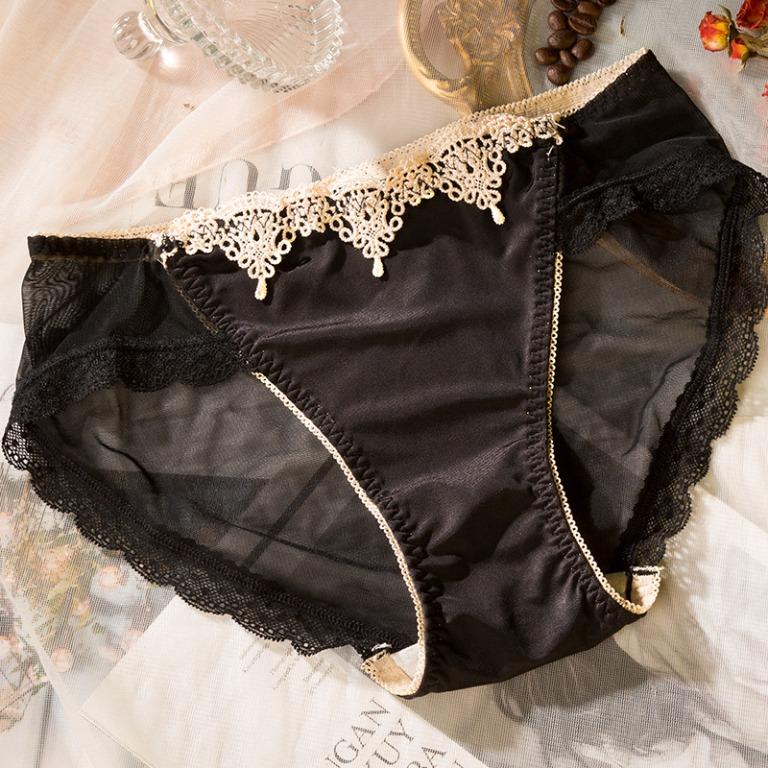 Soft & Comfy Satin Underwear Sexy Lace Mid Waist Panties (Ready stock in  M'sia), Women's Fashion, New Undergarments & Loungewear on Carousell