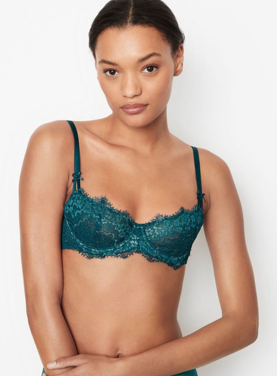 Victoria's Secret Bra Bombshell Add 2 Cups Shimmer Lace (32A, Blue