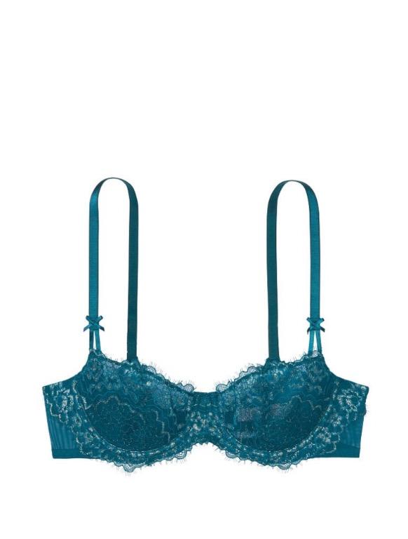 Victoria's Secret, Intimates & Sleepwear, Vs Dream Angels Lightly Lined  Lace Trim Convertible Strap Demi Bra 34b Blue